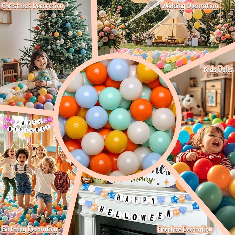 Gogoso Cream Ball Pit Balls 100 Balls, 2.2 Inch Ball Pool Balls for Baby Fun Toys, Different Shaped for Toddler Ball Pit, Boys Girl Kids Birthday, Tent,Slides - Image 3